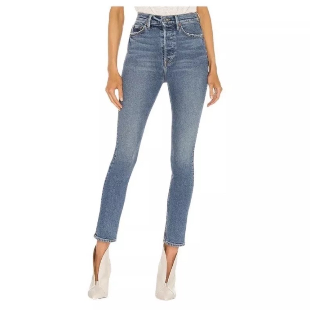 NEW $195 Grlfrnd Jeans Piper Super High Rise Stretch Slim Crop Laurel Canyon 31